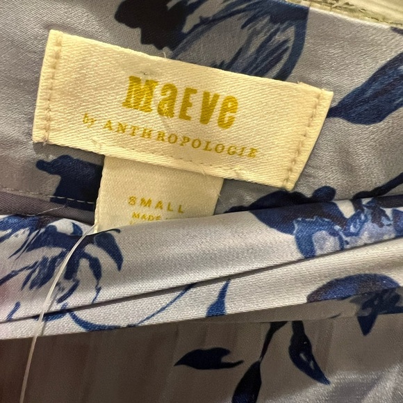 NWT new Anthropologie Maeve ruffled wrap skirt dark blue floral small maxi - Picture 7 of 17